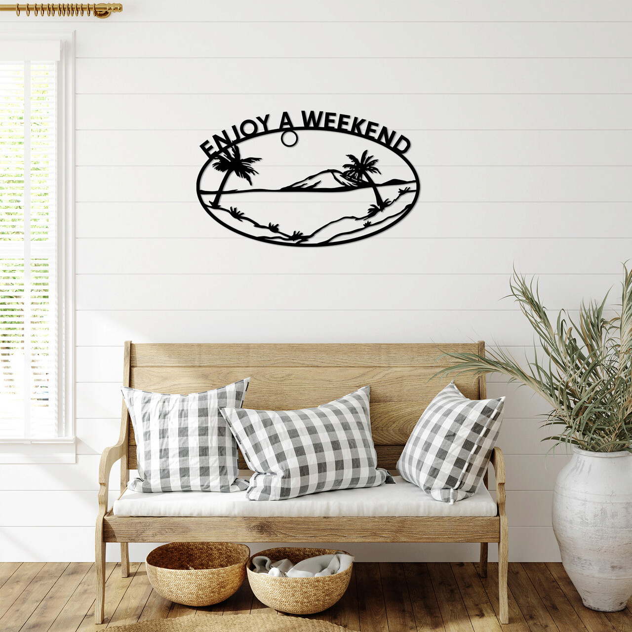 Decoratiune de perete, Enjoy A Weekend, Dimensiune: 70 x 43 cm, Negru - imagine 6